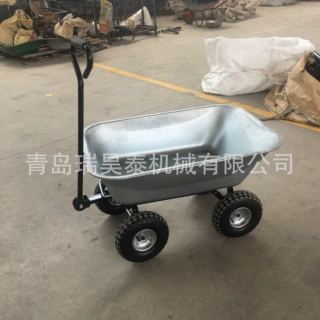 镀锌斗翻斗车85L 花园工具拖车 厂家定制铁斗翻斗车
