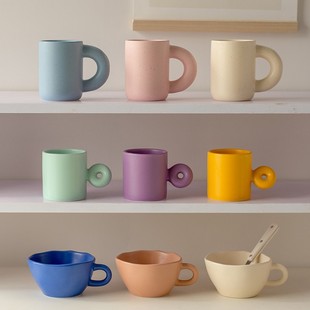[Online celebrity mug collection] ins style household healing ceramic coffee milk Cup couple water Cup