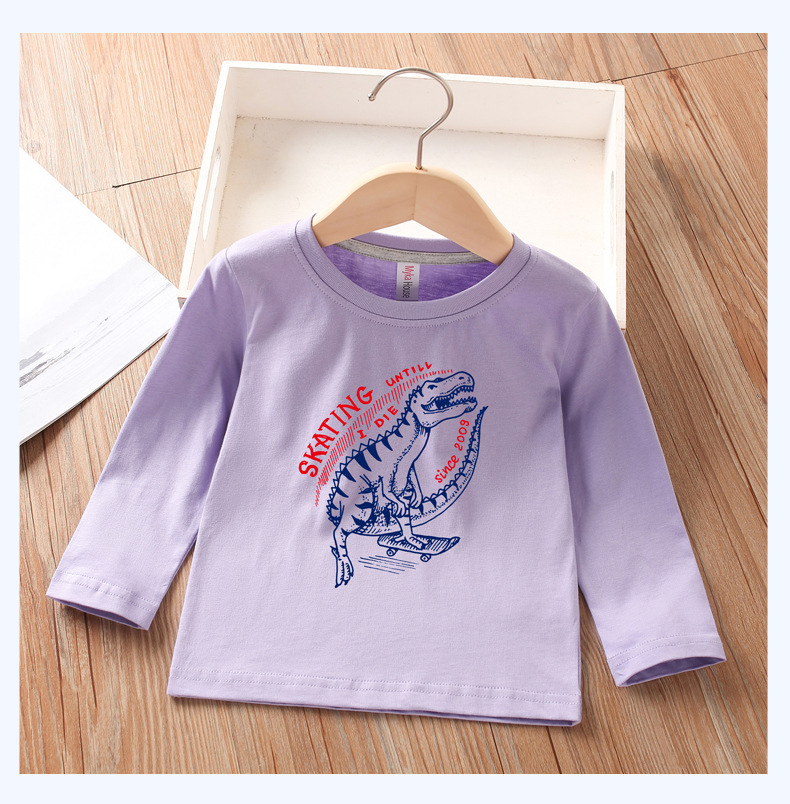 Cute Dinosaur 100% Cotton T-shirts & Shirts display picture 5