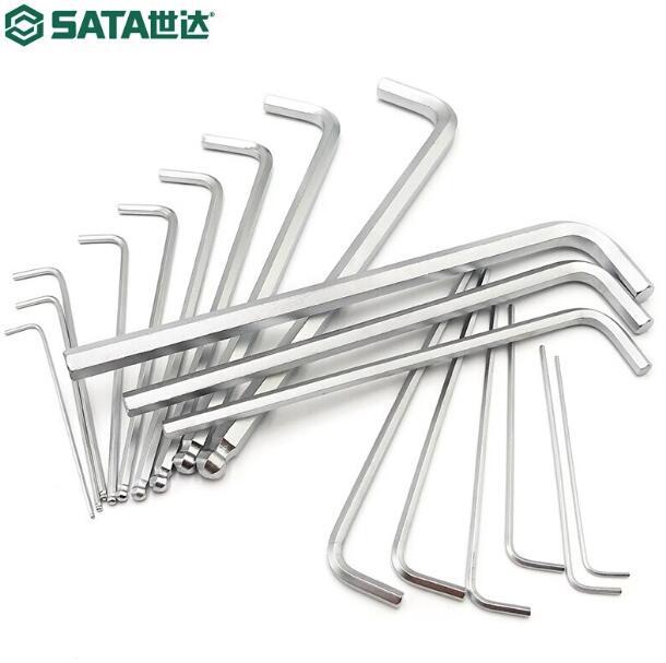 世达工具内六角扳手铬钒钢特长球头平头六角扳子80304A 80104A