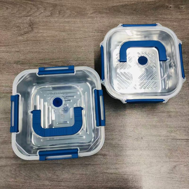 不锈钢方形保鲜盒家用冰箱食物冷冻冷鲜收纳盒户外露营带盖水果盒|undefined