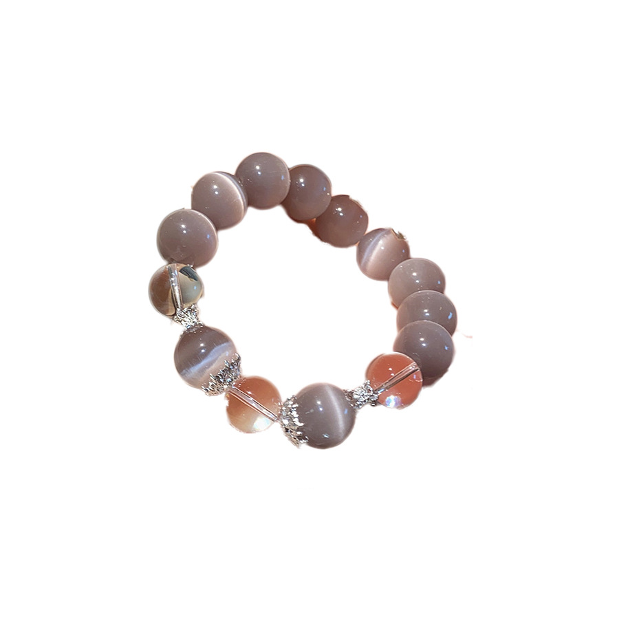 Pulsera de cuentas de cristal optimizada de ópalo natural 2025 nueva pulsera de todo fósforo de moda joyería de alta gama de nicho