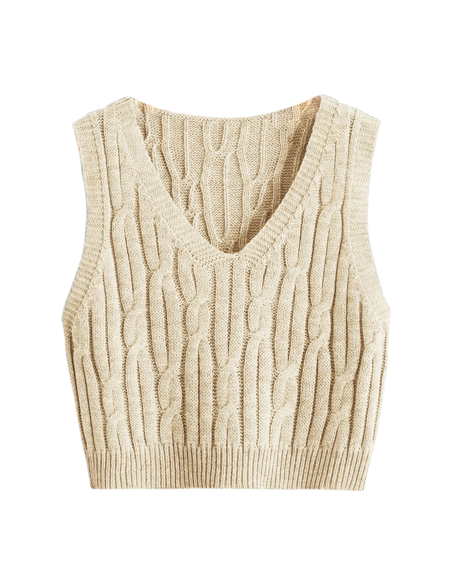 Twist Chaleco con cuello en V chaleco suéter 2022 nuevas mujeres de estilo coreano sin mangas suelto corto exterior superior