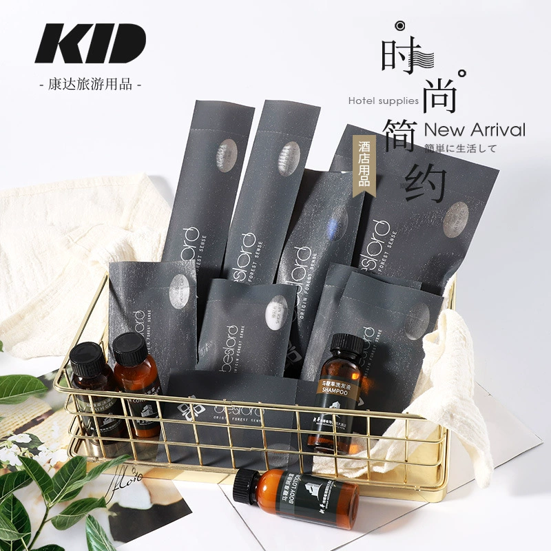 Одноразовые гостиничные туалетные принадлежности костюм домашний швейный Комплект шапочка для душа шампунь зубная щетка костюм оптовая продажа с фабрики