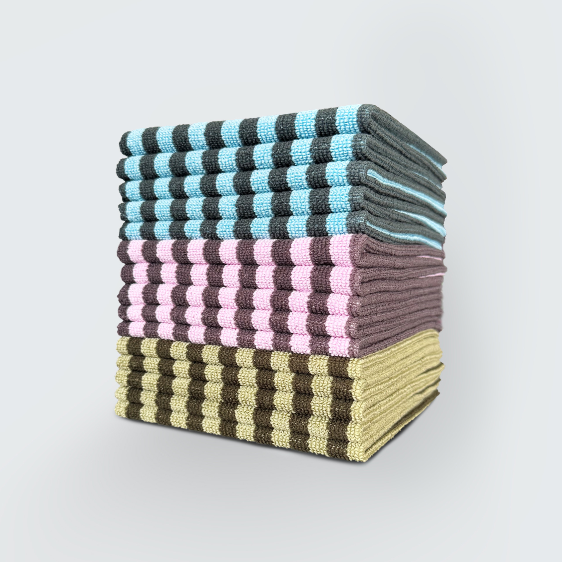 Cationic Large Pearl Microfiber Cloth, Kitchen-Specific Striped Cloth, Absorbs Water and Is Resistant to Oil