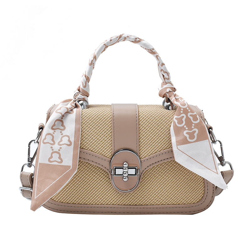 Bolso para mujeres 2025 nuevo color de contraste empalme bolso portátil de alta calidad de moda moda bolso de hombro