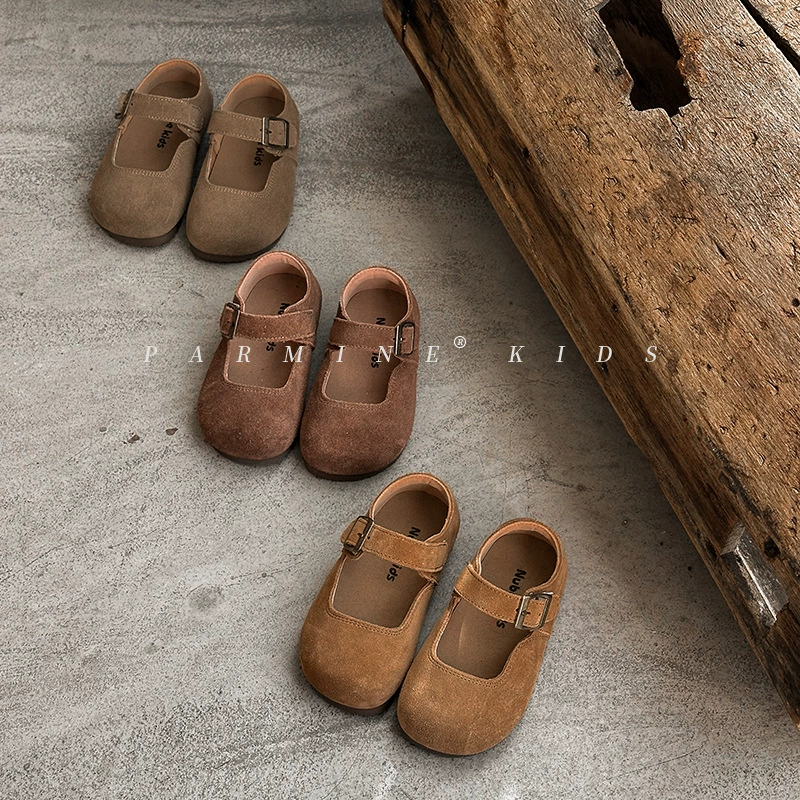 Кожаные туфли для девочек ретро ходунки весна лето новые мужские и женские детские ботинки для девочек одиночные туфли