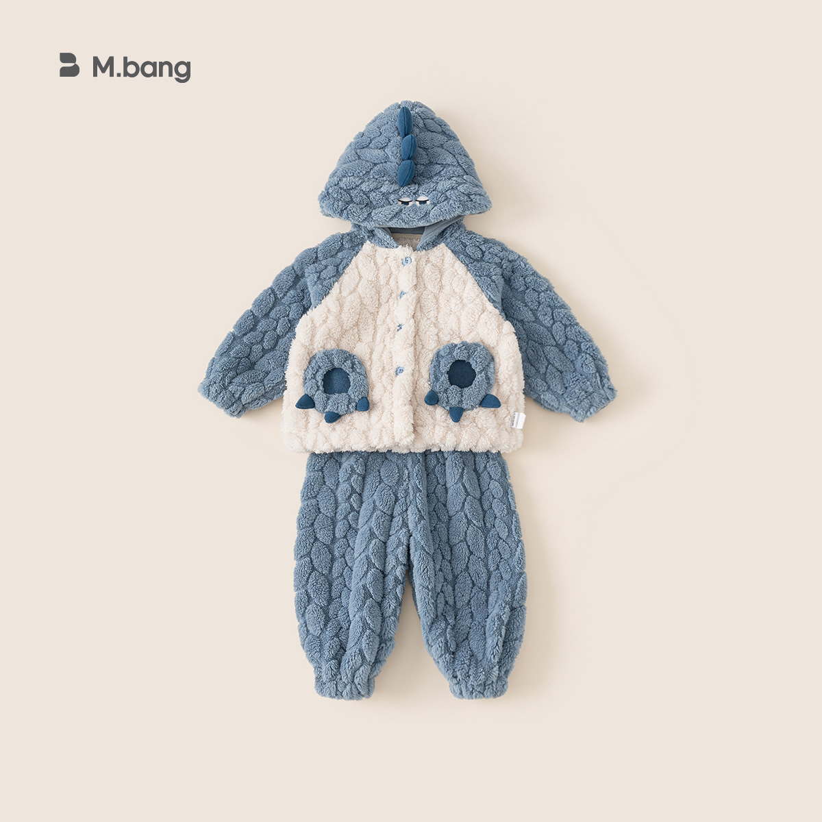 Yubao ropa para niños pijamas para niños otoño e invierno nuevos pantalones de manga larga engrosados con capucha de dibujos animados para niños y niñas