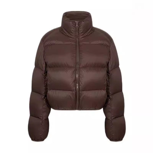 Women's stylish fashion cotton puffer jacket, autumn and winter high-end small silhouette bread coat, pure color short sleeve outerwear