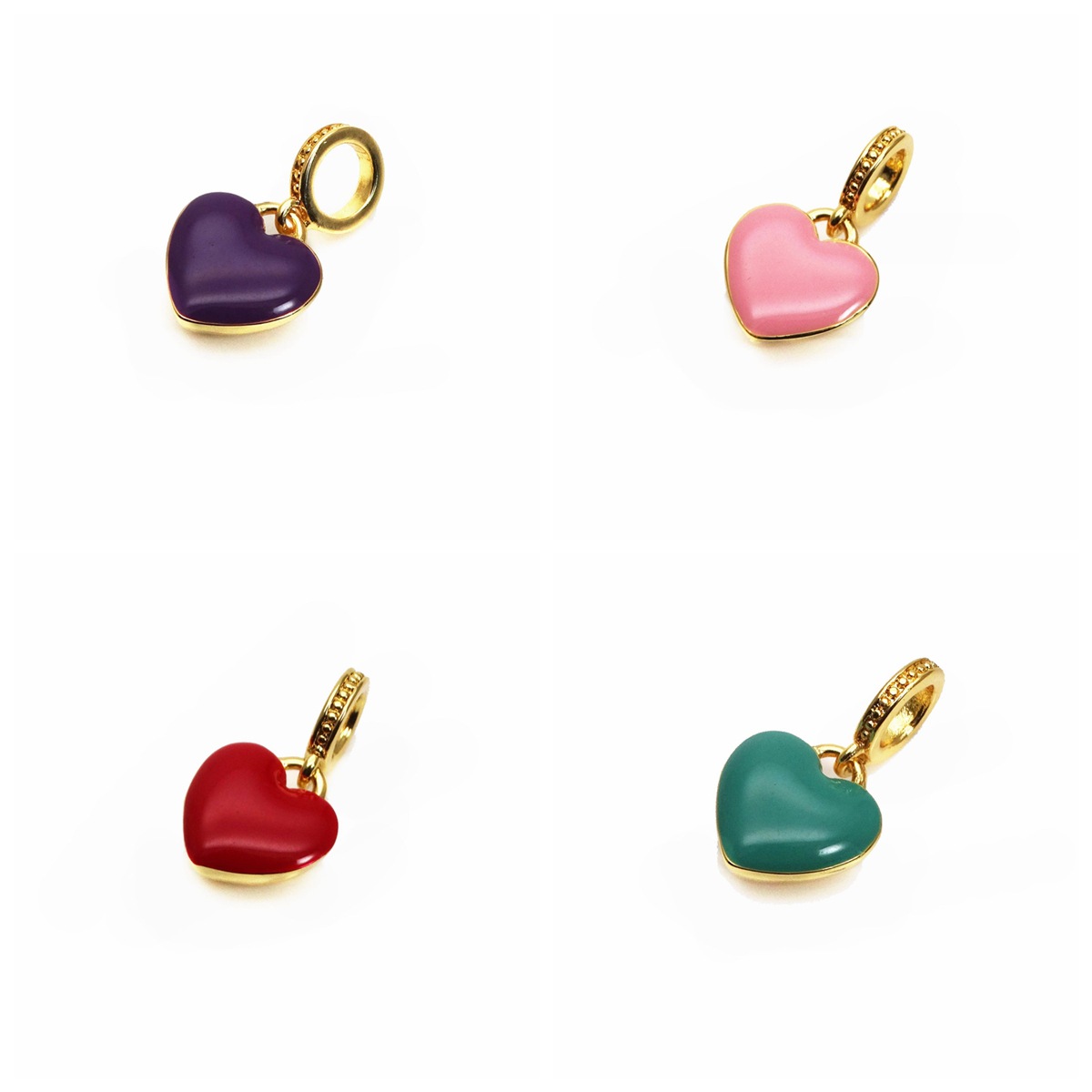 6g Weight Charms, Jewelry Accessories Classification 1 Piece Quantity Copper Material Heart Shape Pattern Enamel Design Cute Style 1 Piece Copper Heart Shape 6