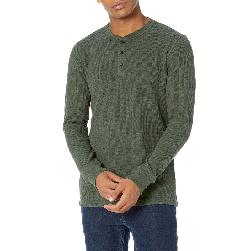 Cross-Border Amazon Men's High-End Waffle Shirt, Warm Men's Shirt, Foreign Trade Casual Long-Sleeved Base Shirt Cross-Border Amazon Men's High-End Waffle Shirt, Warm Men's Shirt, Foreign Trade Casual Long-Sleeved Base Shirt