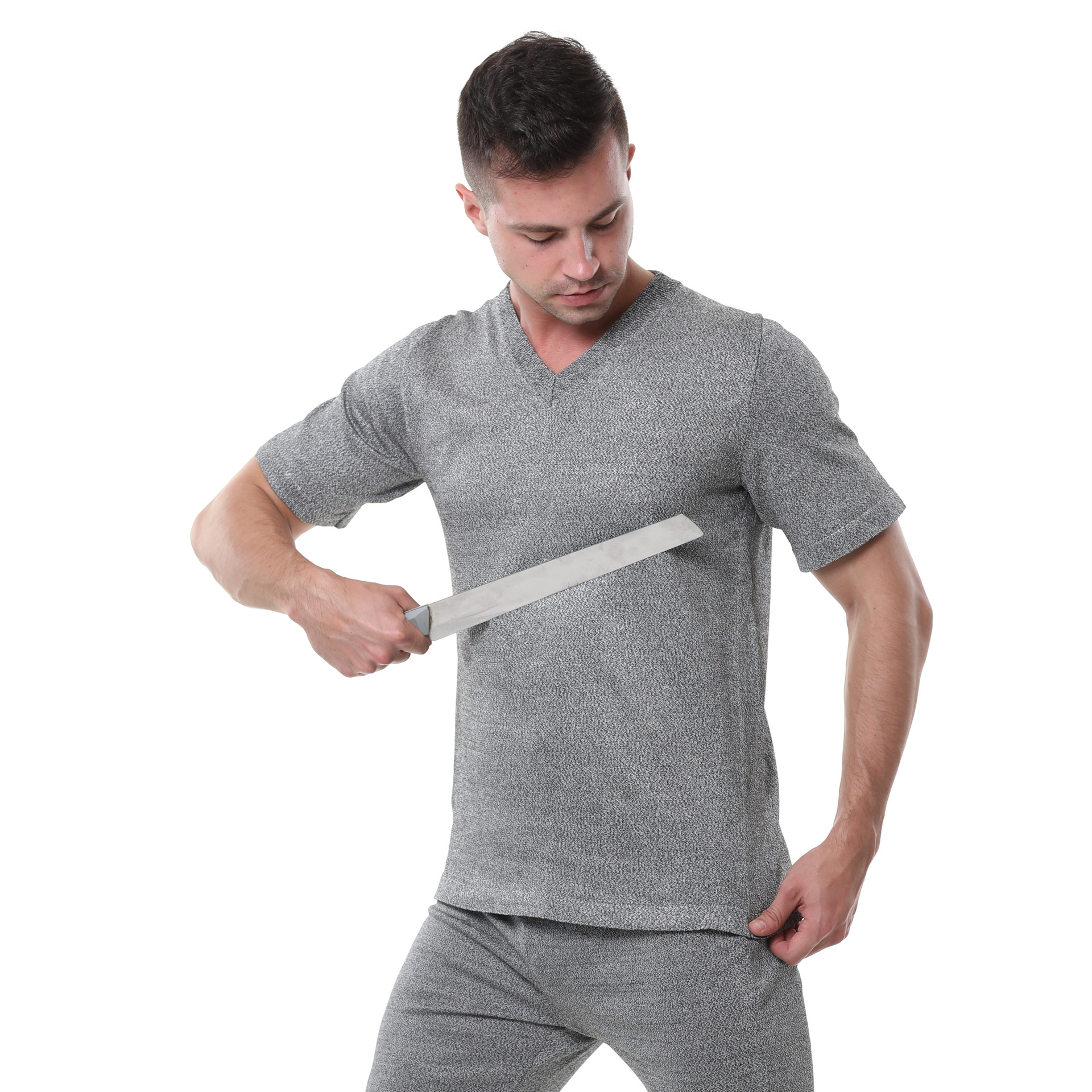 可生产 防割5级衣服高强聚乙烯PE短袖长袖防砍防野外户外衣服