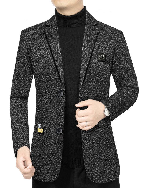 2025春の新型ファッションビジネススーツのコート中年男性カジュアル韓国風スーツのお父さんは服を着ています。|undefined