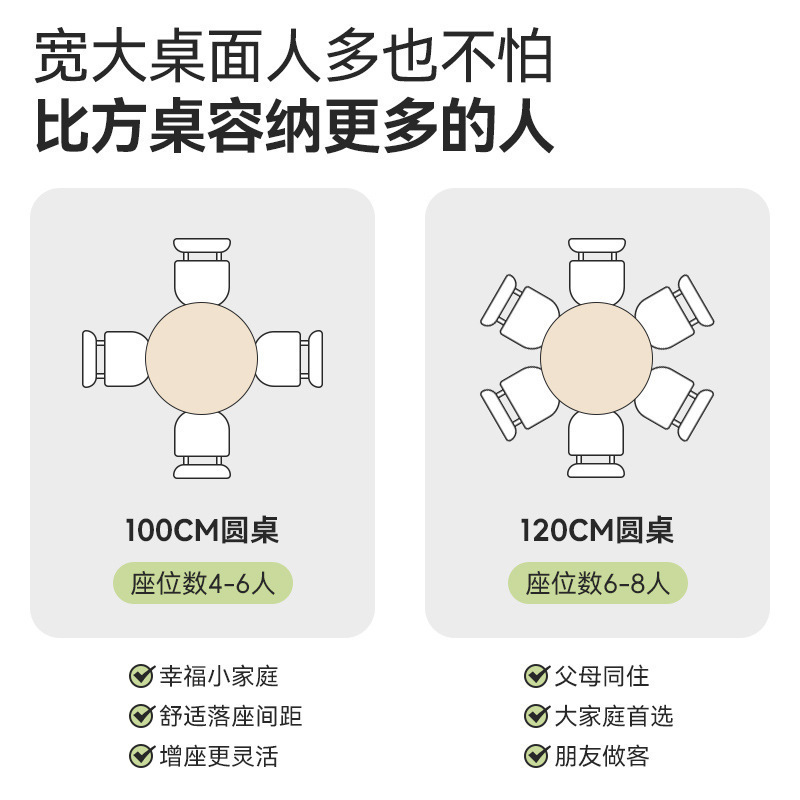 实木餐桌新中式胡桃木色出租房小户型客厅家用桌椅组合可旋转圆桌|undefined