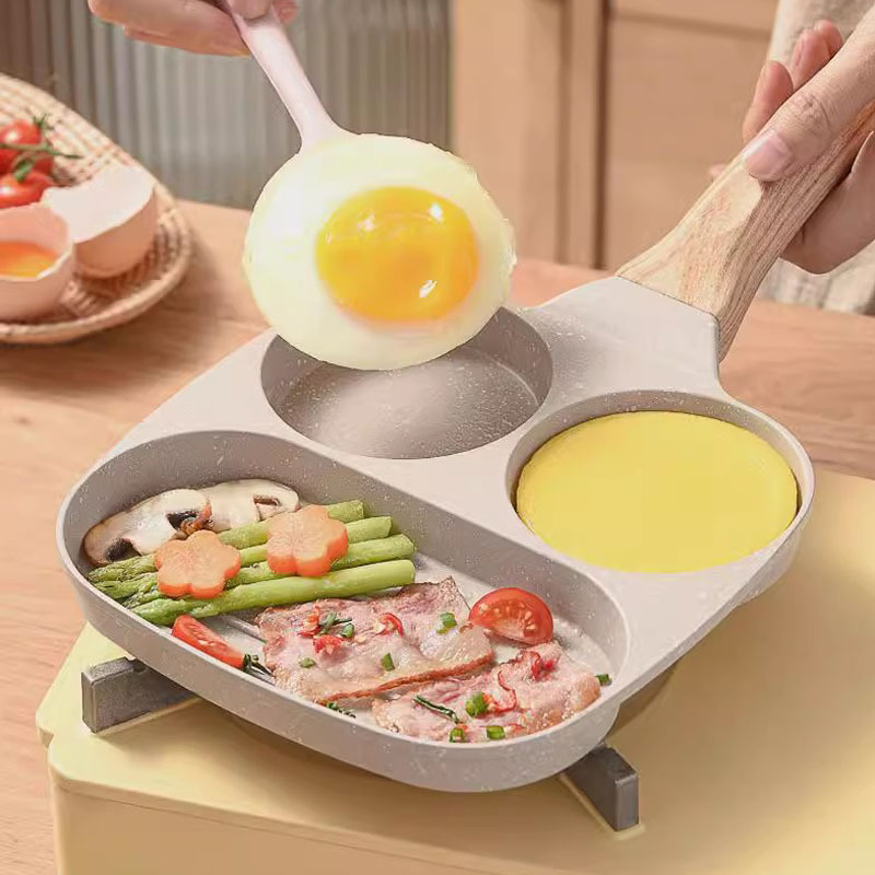 2 1 Olla de tortilla Olla de hamburguesa de huevo Olla de sartén antiadherente, artefacto de desayuno multifuncional para el hogar al por mayor transfronterizo