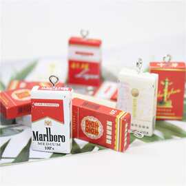 树脂真香烟盒迷你饰品吊坠配件DIY耳环钥匙扣项链饰品配件挂件