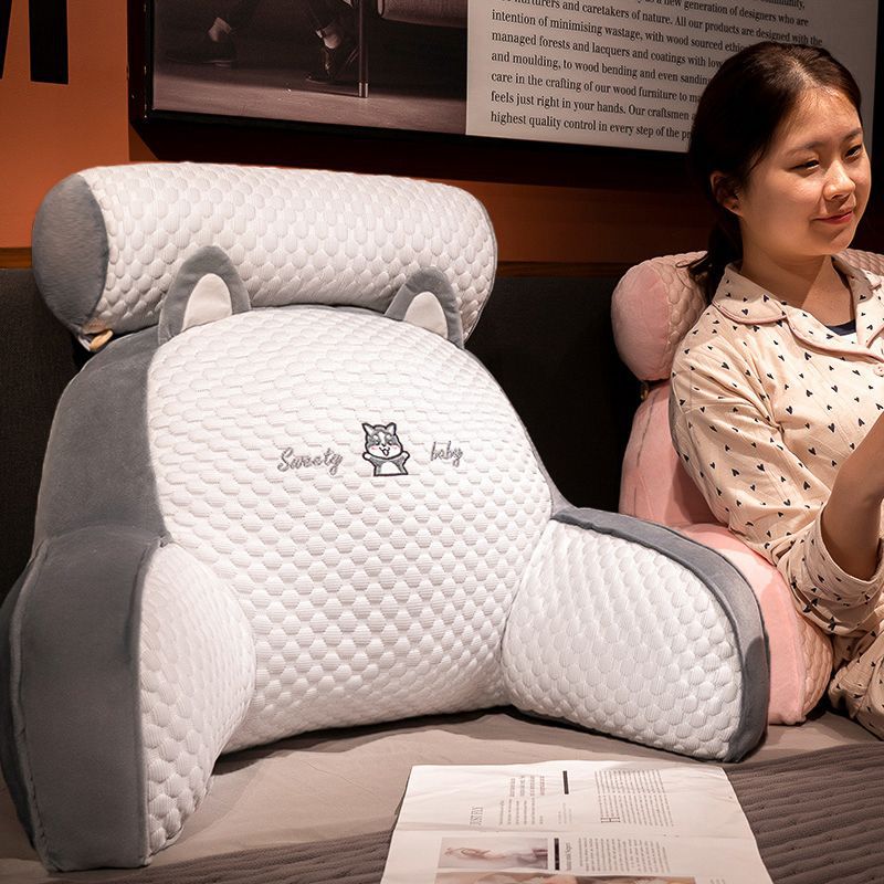 Bean Bag Headboard Cushion Soft Lumbar Support Pillow Large Backrest Sofa Pillow Bed Pillow for Reading in Bed Summer