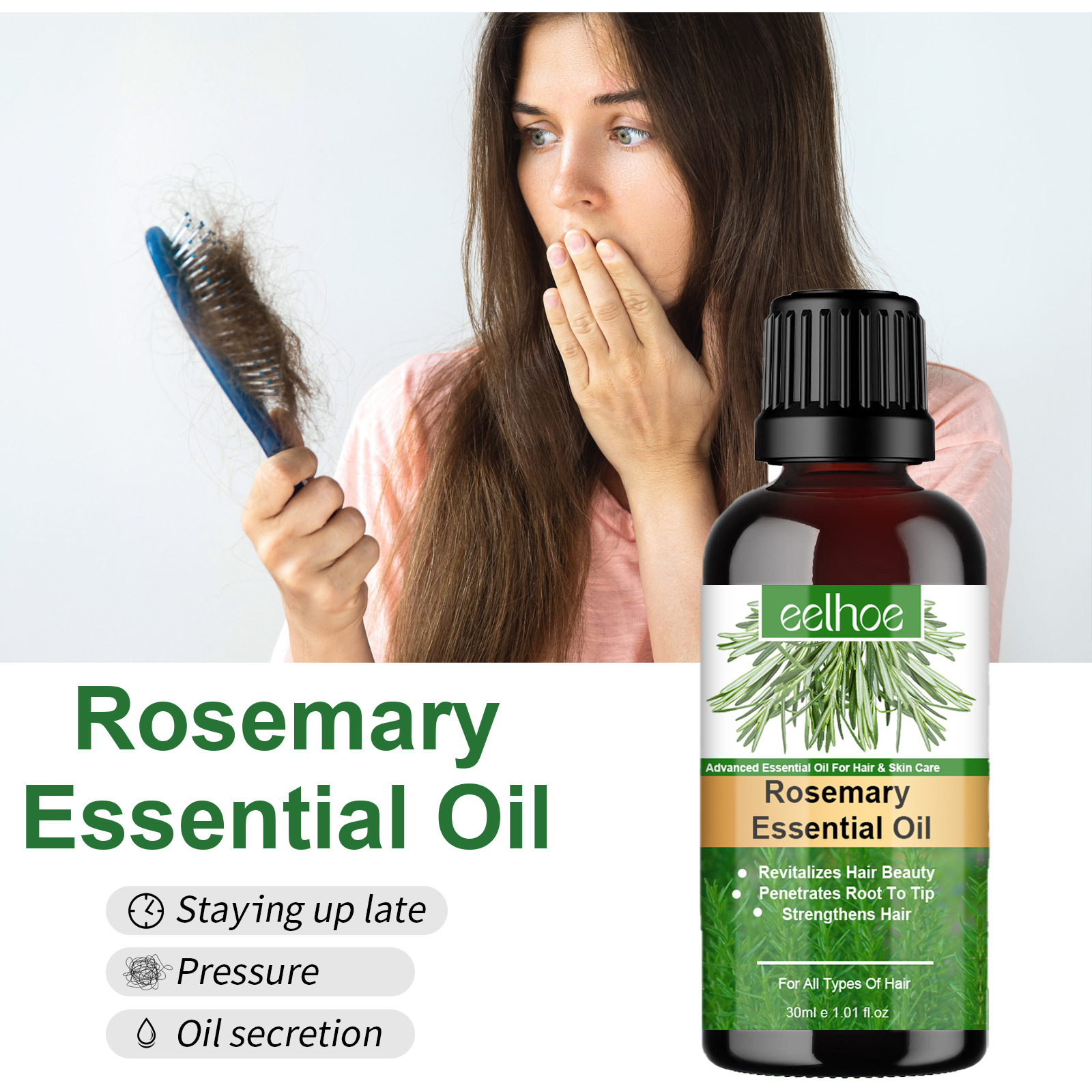 Rožmarin za preprečevanje izpadanja las, osvežitev, nego, glajenje, nego gostih las, bistvena nega lasišča_voghion.com