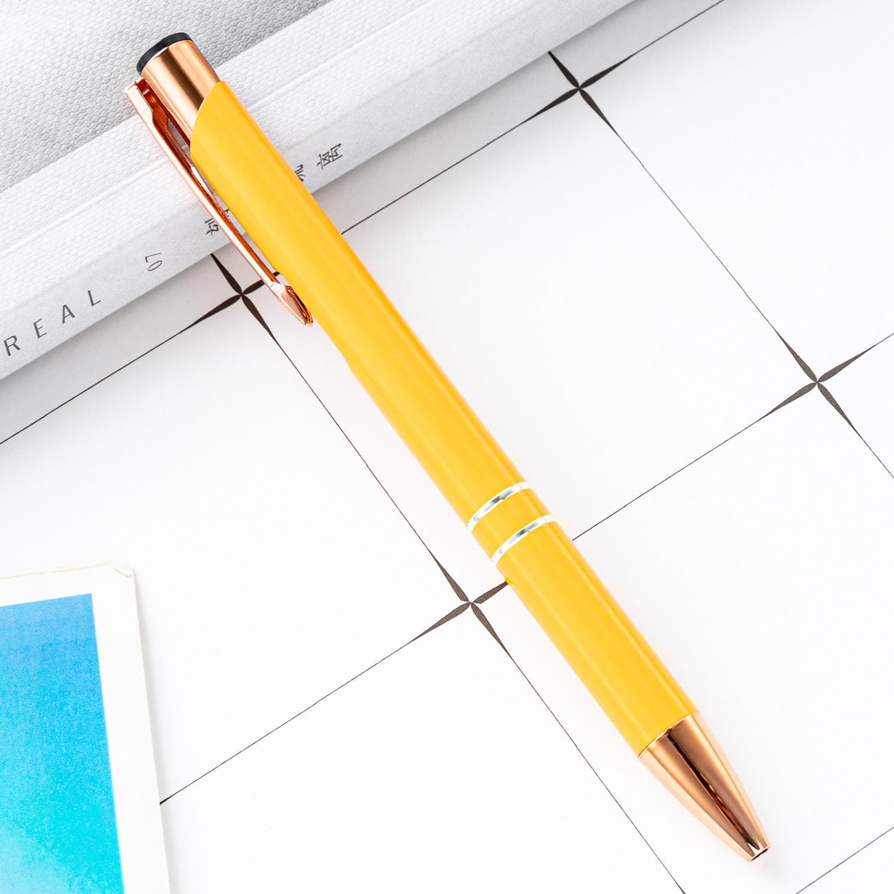 Metal bolígrafo de presión dos bobinas de aluminio barra de pluma de negocios puede imprimir logotipo publicitario regalo bolígrafo promocional fábrica al por mayor