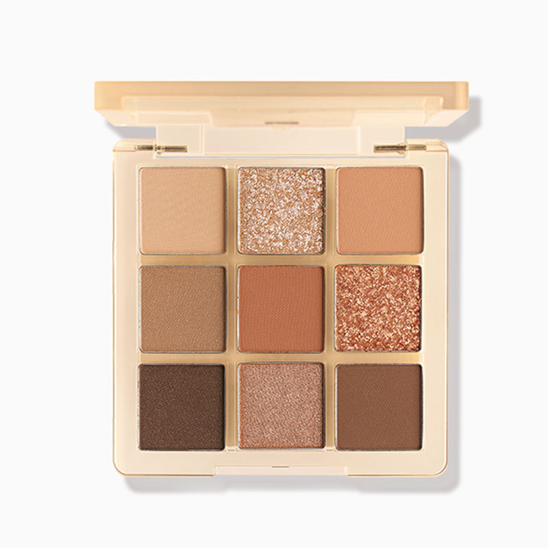 翠黛工厂 九宫格哑光眼影花火盘南瓜粉盘奶茶色持久 定制加工oem