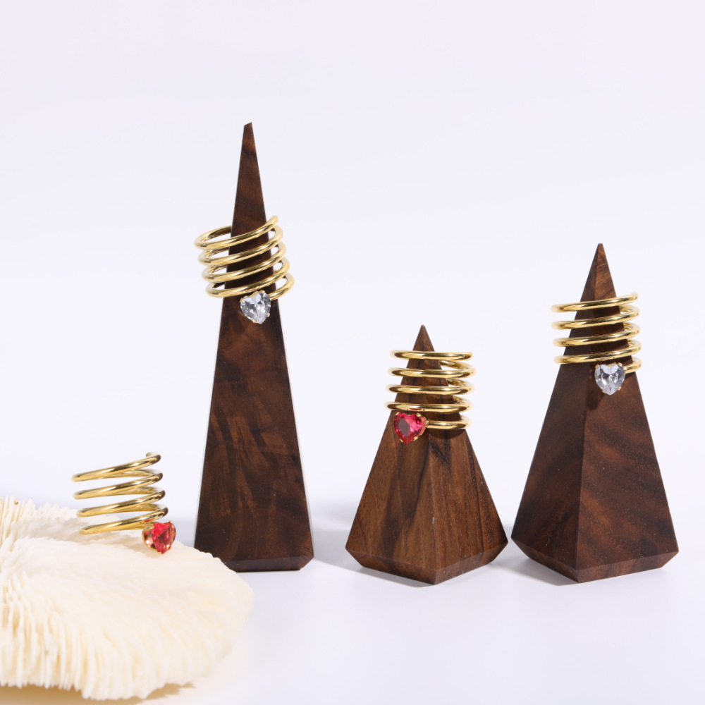 Simple Style Heart The Answer Stainless Steel Zircon Rings Gold Plated Stainless Steel Rings