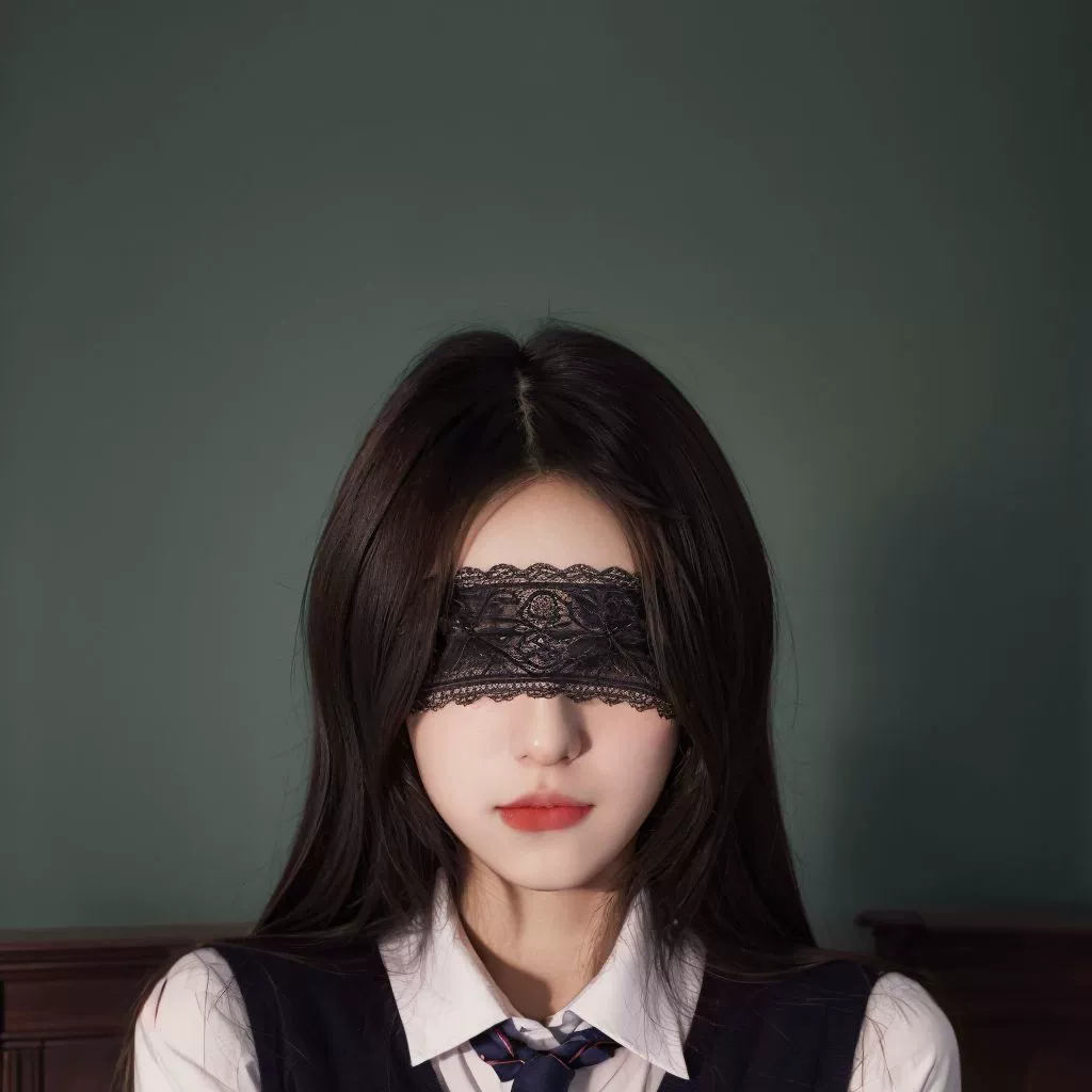 Lace sleep mask, atmospheric black veil