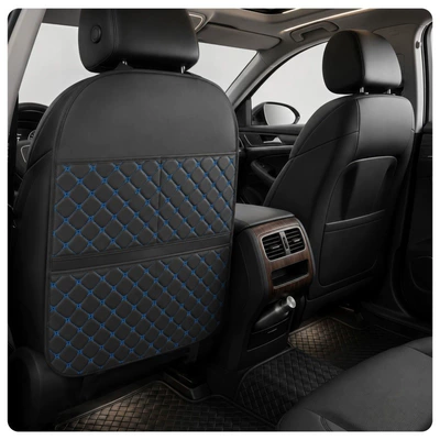 child rear seat backrest protection – Chair back anti-kick pad - black-and-blue-1-piece