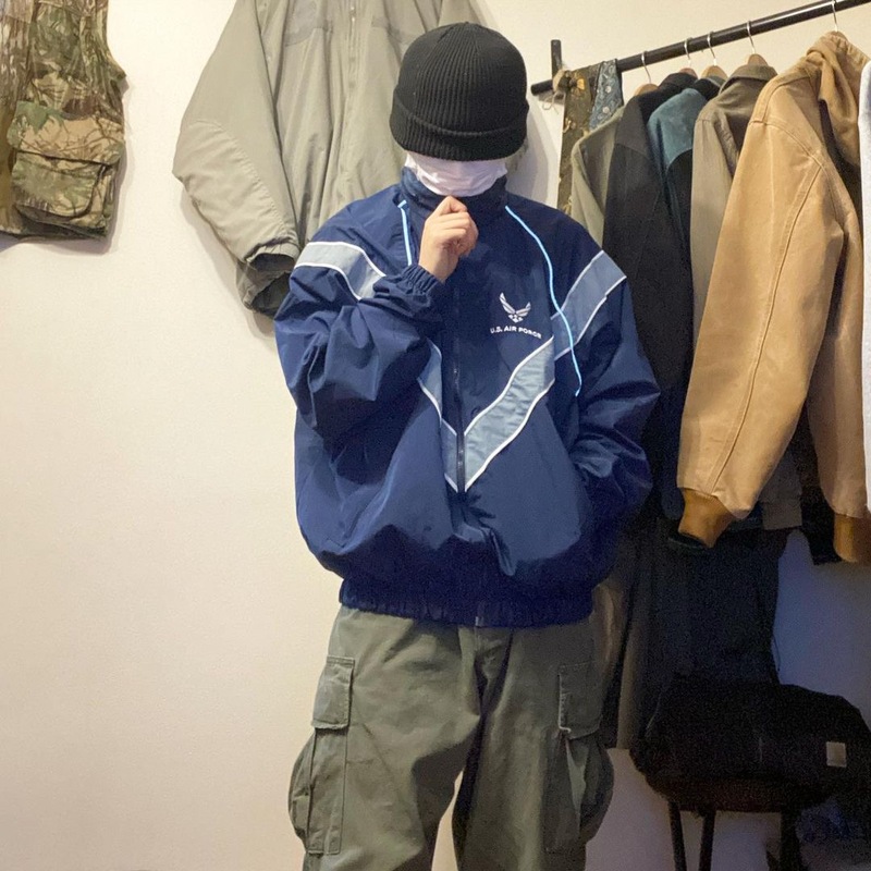 美式工装USAF反光连帽飞行员夹克IPFU校服风速干外套宽松训练服男|undefined