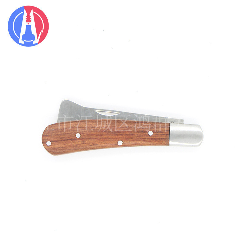 便携式户外野营蘑菇刀 居家花梨木折叠水果刀 多功能露营工具刀