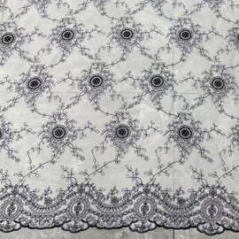 棉麻蕾丝刺绣玫瑰花棉布花边衬衫连衣裙童装面料新款lace fabric