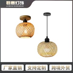 国境を越えた売れ筋のレトロな高品質竹天井ランプ竹アート和風通路玄関レストラン B&B 寝室竹織り