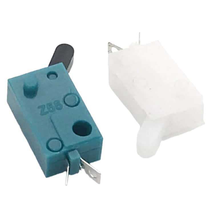 KFC-V-101蓝白微型叶片开关常开检测行程限位带耳朵复位微动开关