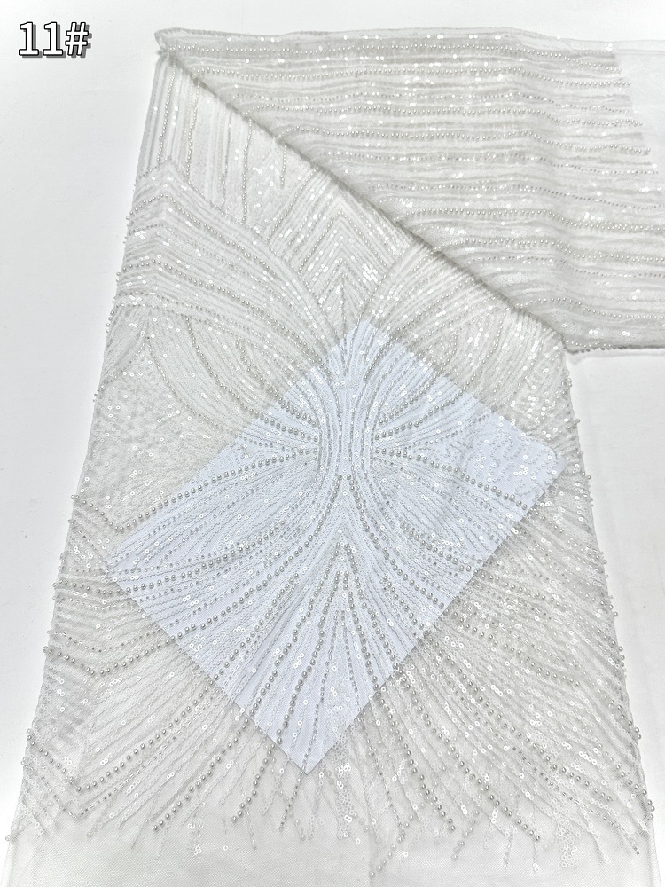 2025 nuevo punto de sequilla cuentas bordadas tela bordada vestido de boda tela de encaje vestido