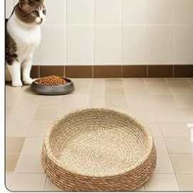 草编猫窝狗窝四季宠物窝猫咪宠物用品宠物垫手工编织宠物用品猫窝