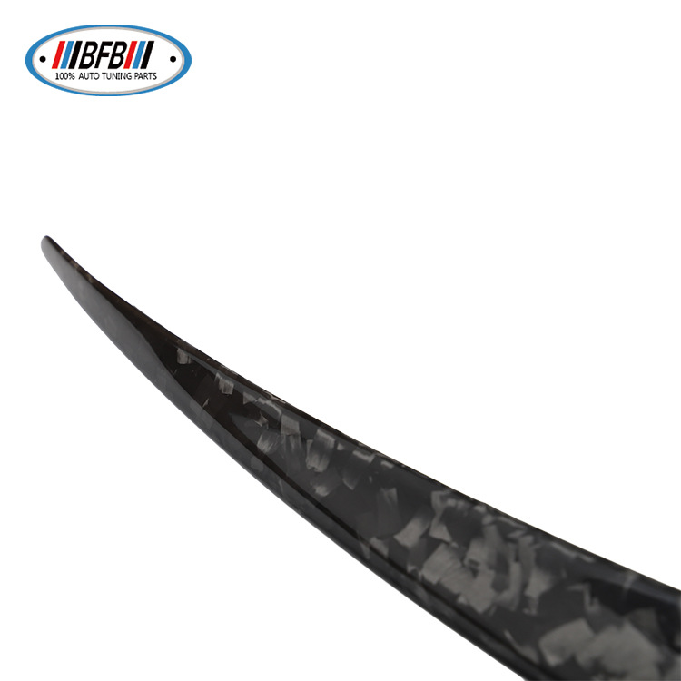 100% Real Carbon Fiber Rear Spoiler Wing - For Tesla Model Y - Forged Pattern Marble Tail Wing Trunk Spoiler