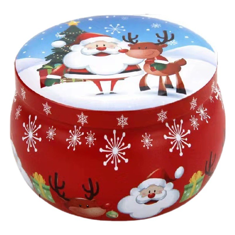 Маленькая банка для ароматических свечей на 2,2 унции, жестяная коробка в форме барабана, грушевидная паста, пустая банка для сахара