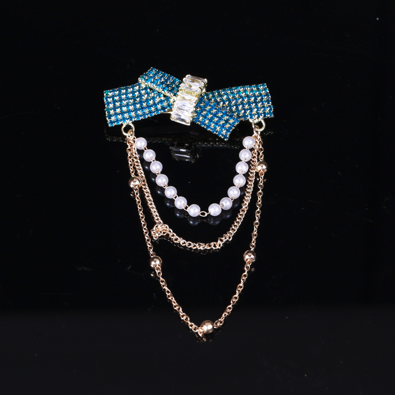 Elegant Glam Bow Knot Alloy Tassel Plating Inlay Artificial Pearls Rhinestones Women's Brooches display picture 8