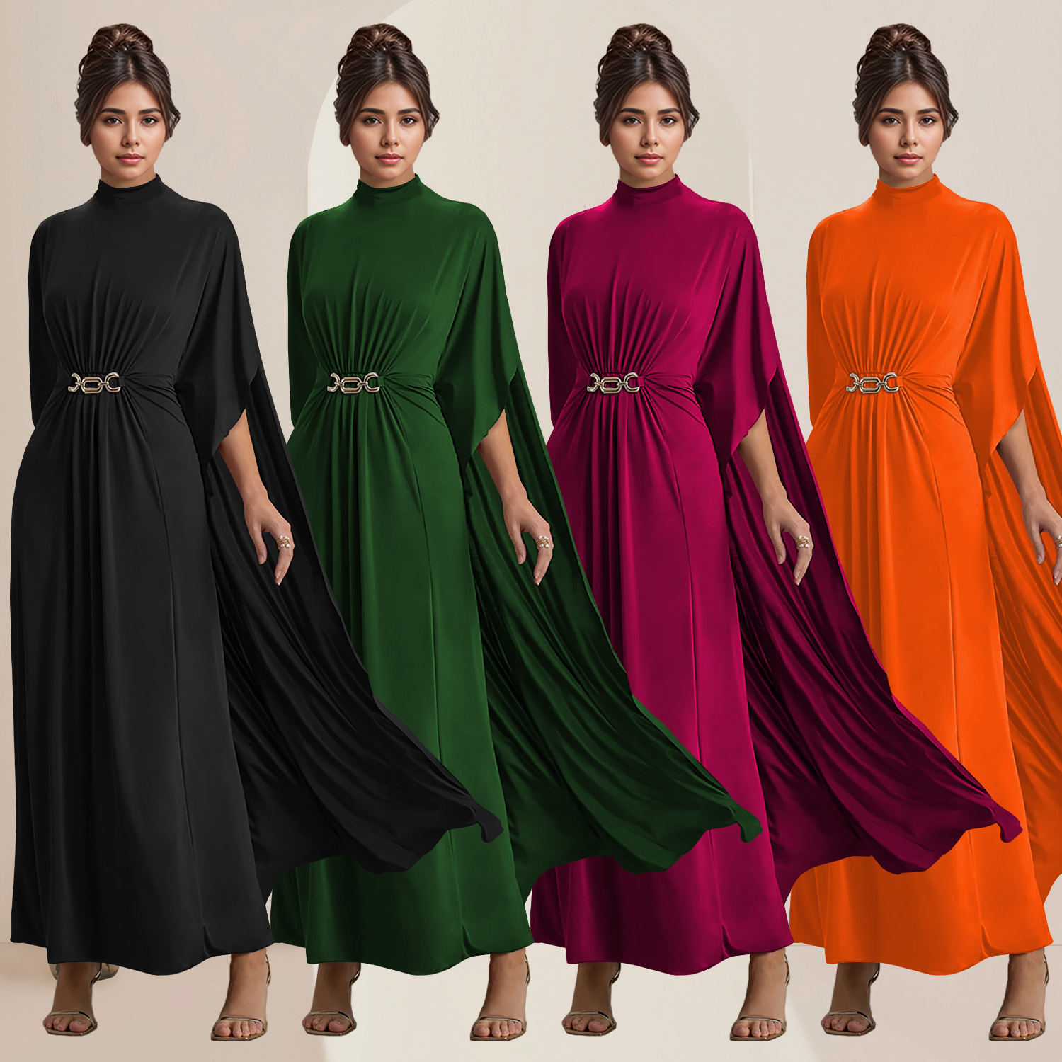 C7279 Aliexpress transfronterizo Amazon Europa y América moda moda de mujer temperamento alto vestido de fiesta image 1