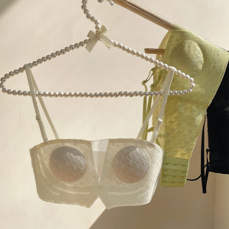 Cristal de encaje francés ropa interior las mujeres ligero cómodo transpirable sexy Correa hombro sujetador traje 6855