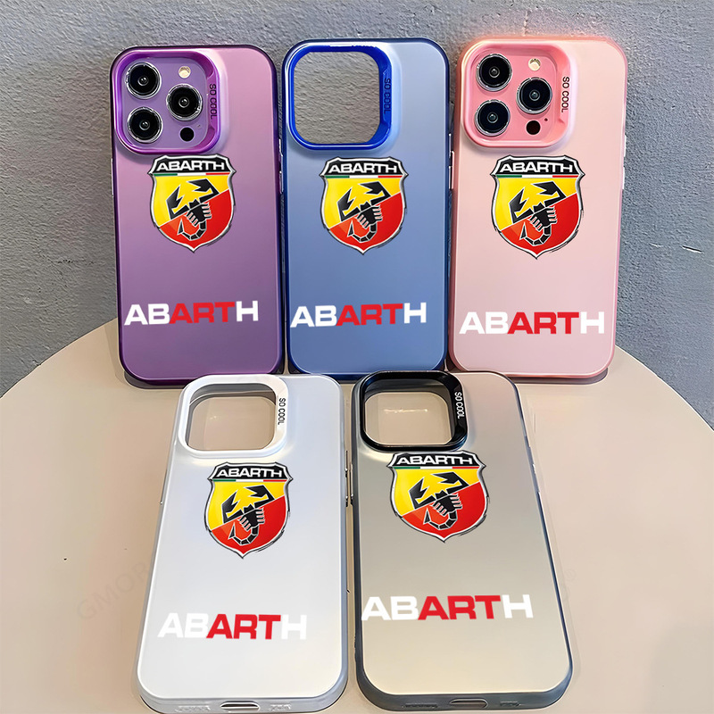 ABARTH Scorpion Shield Car Logo Phone Case for Apple 14 Motorcycle Racing Cool Matte Case for Men iPhone 17