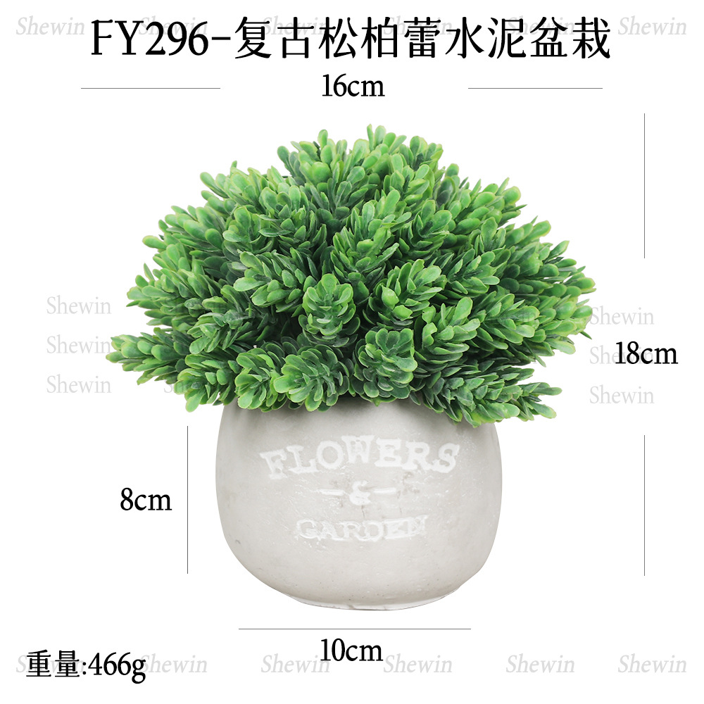 Planta Artificial de Pino y Ciprés en Maceta de Plástico Decorativa para Mesa