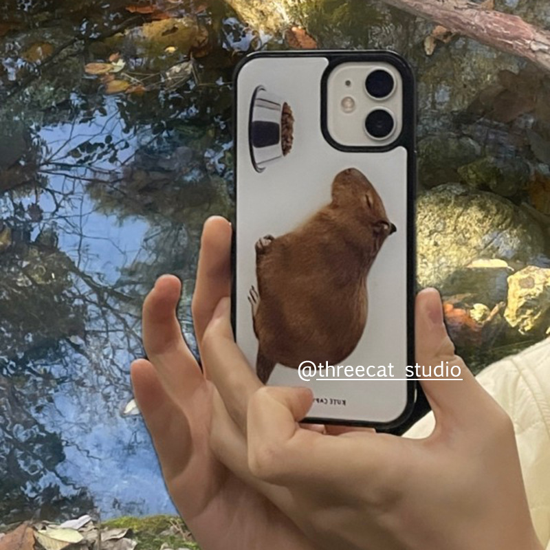 Korean Ins Cute and Interesting Hat Capibala Ouni Same Style Mobile Phone Case Suitable for Iphone17Proma Korean Ins Cute and Interesting Hat Capibala Ouni Same Style Mobile Phone Case Suitable for Iphone17Proma