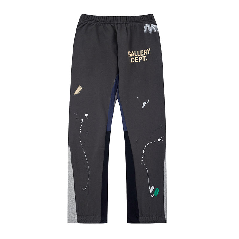 Orden exterior galería Departamento pintado a mano Splash-tinta costura cordón retro High Street casual sweatpants ligeramente estirar pantalones largos para hombres
