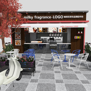 ✅ Milk Tea Shop Bar Round Table One Table and Two Chairs Internet Celebrity Rest Area Outdoor Balcony Clothing Store Coffee Table Backrest