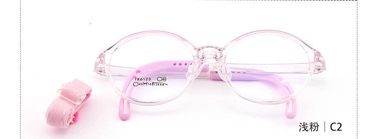 Moda lindo marco redondo antideslizante gancho pierna TR90 suave silicona puede ser equipado con miopía gafas marco 6123