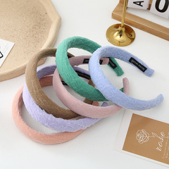 彩色春天蕾絲雪紡紋理髮箍壓發增高顱頂海綿頭箍髮夾飾品頭飾女