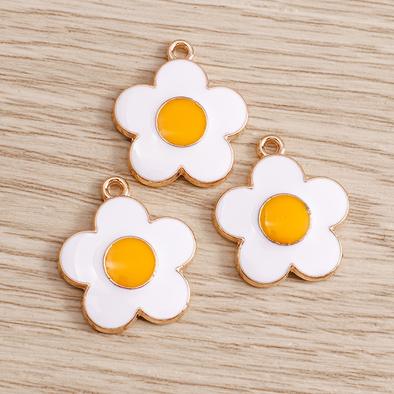 Alloy Material 10 PCS/Package Alloy Flower Pendant