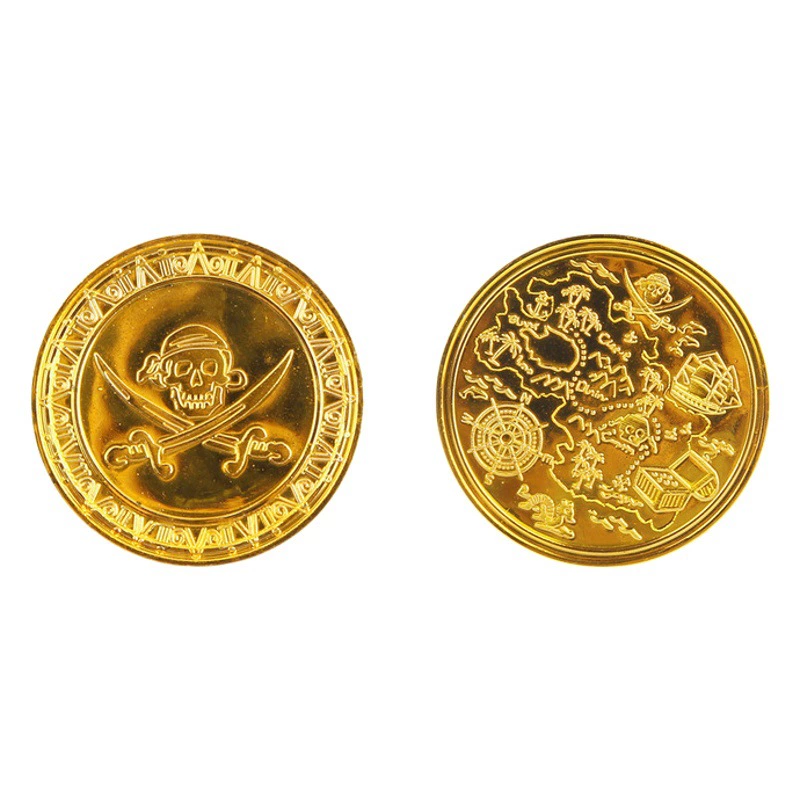 Игровой набор для поиска сокровищ: карта пиратов, золотые и серебряные монеты, фишки-монеты, мини-пазл (прямые поставки с завода)