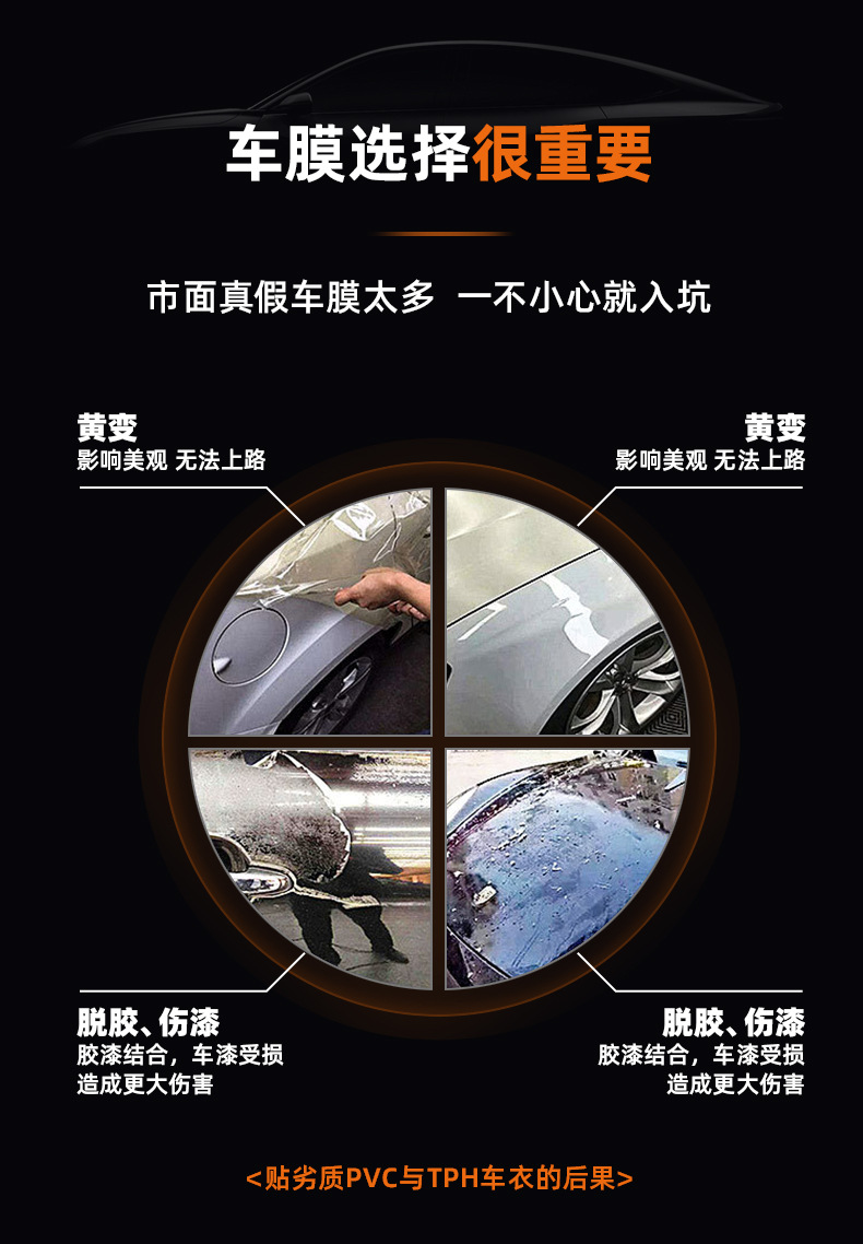 Bright black tpu car clothes ppf factory wholesale body stickers anti-scratch adhesive type full body color change film black