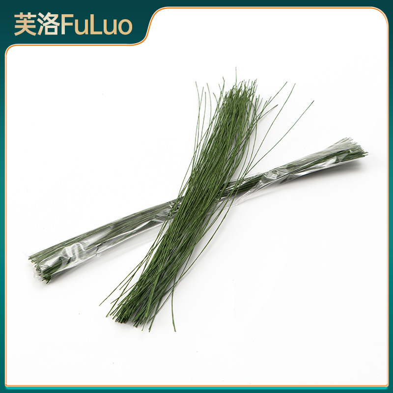 Alambre de hierro envuelto en papel n ° 16 alambre de hierro DIY hecho a mano de papel material de flor varilla de hierro alambre de hierro envuelto en papel alambre de hierro fino alambre de hierro verde